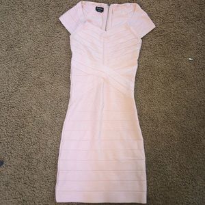 Bebe light pink bodycon dress